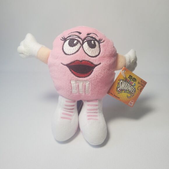 M&M's Minis Swarmees Plush Collectible Candy Holder Perky Pink Vintage No. 41106 - Picture 4 of 4